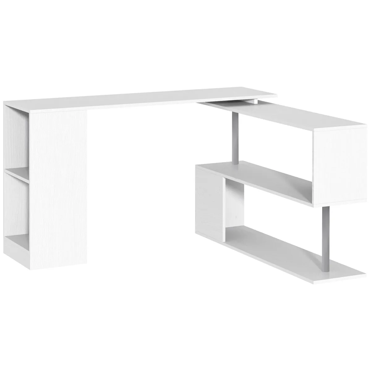Birou de Colt HOMCOM Lemn Alb 140x120x78.2cm
