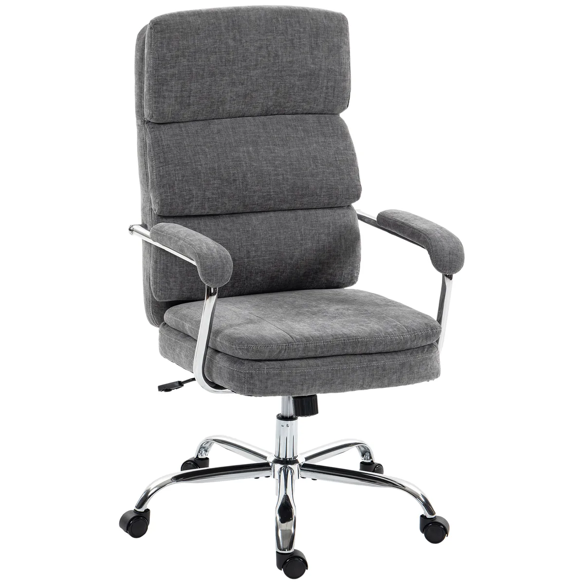 Scaun de Birou HOMCOM Home Office Reglabil pe Inaltime Rotativ Gri