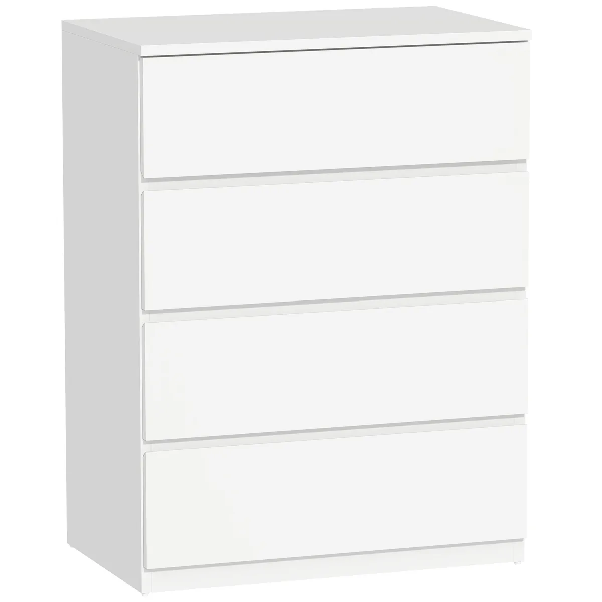 Comodă HOMCOM 4 Sertare 60x40x80cm Alb