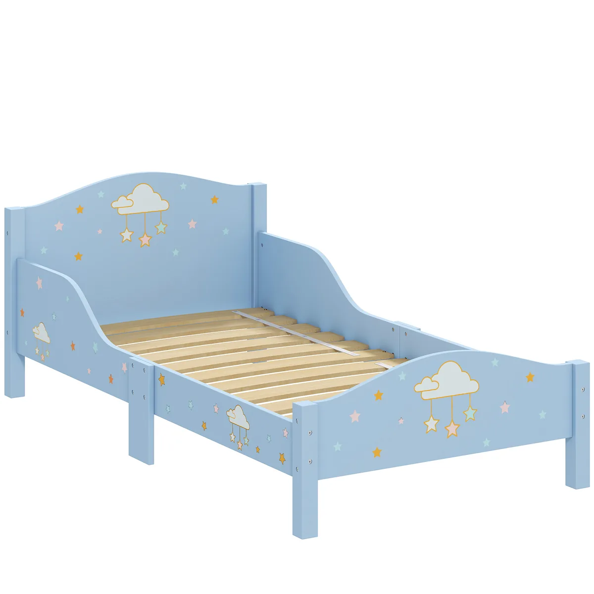 Pat pentru Copii AIYAPLAY Montessori Model Nor 146x76.5cm 3-6 Ani Albastru