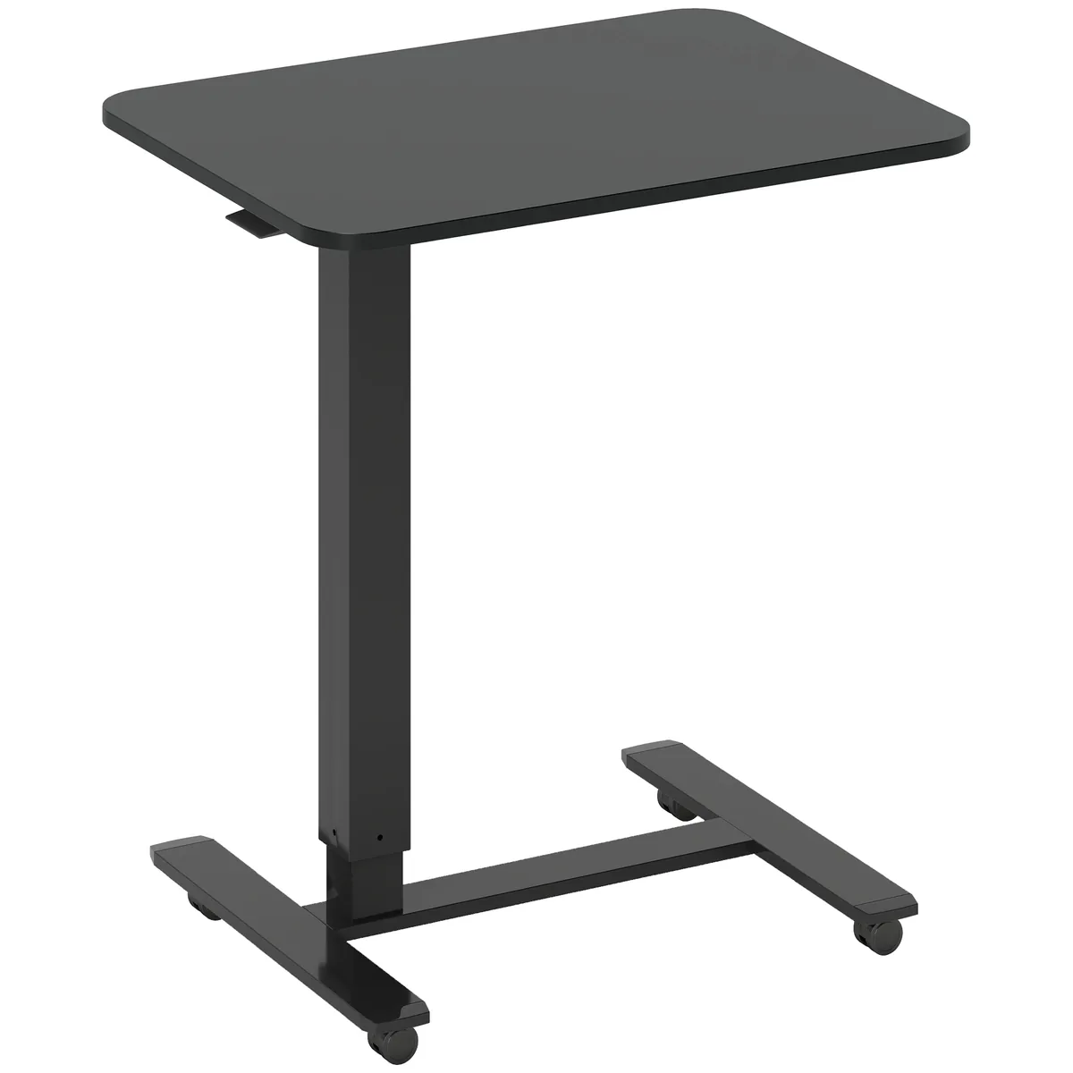 Birou Reglabil pe Inaltime HOMCOM C-Forma 4 Roti 65x48x70-110cm Negru