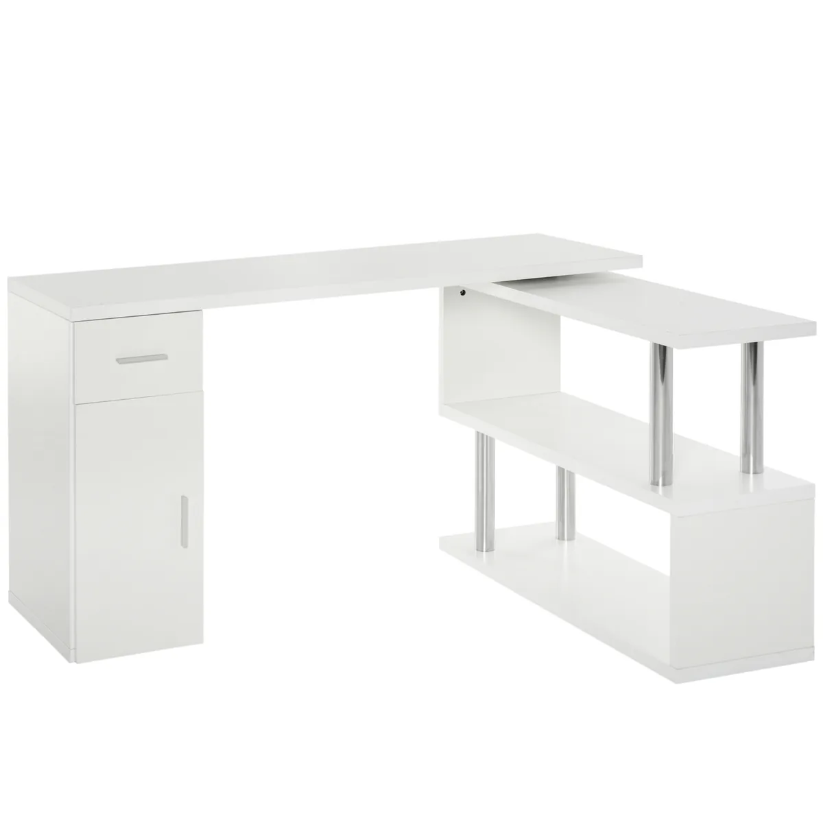 Birou Unghiular HOMCOM Modern Lemn 140x107x74.6cm