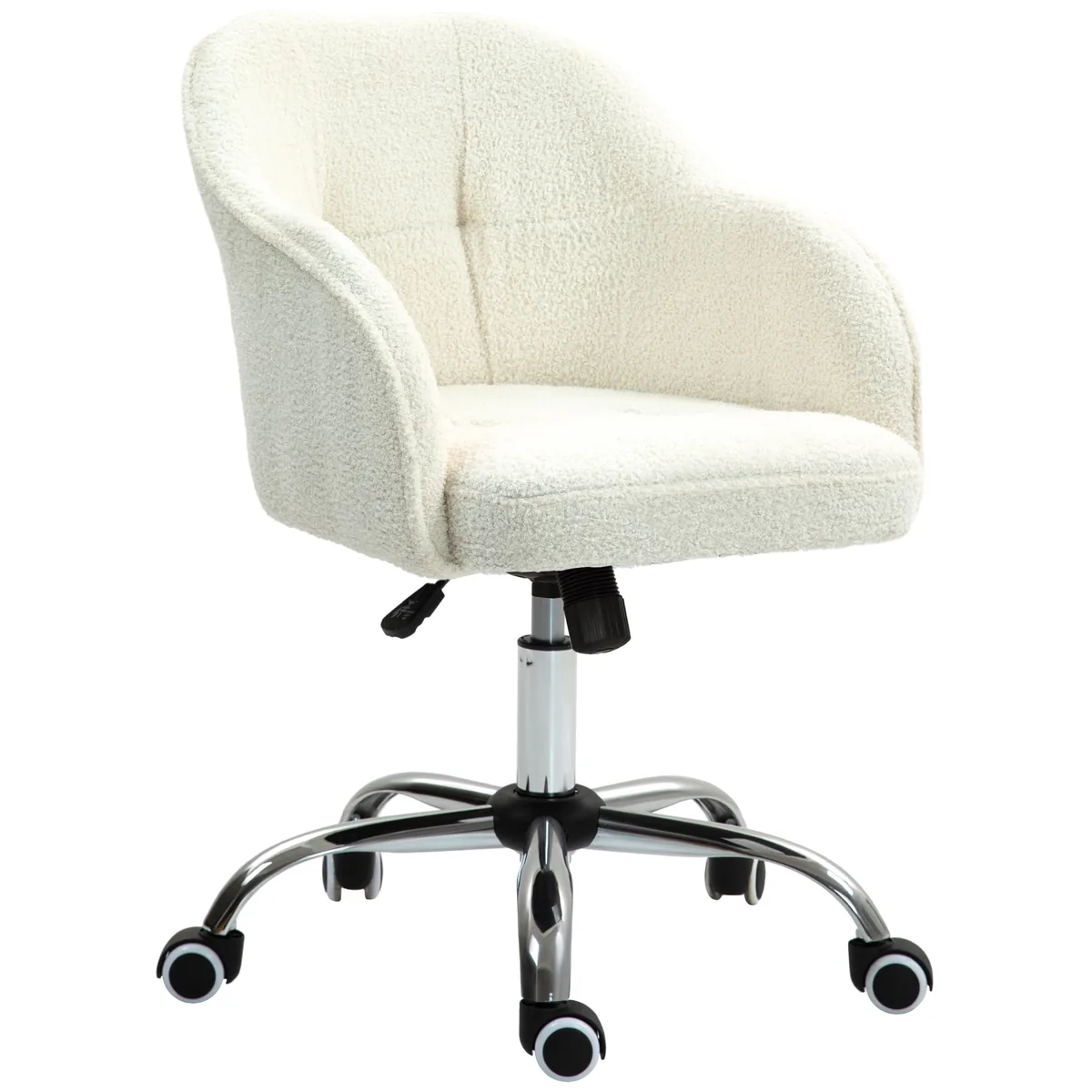 Scaun de Birou HOMCOM Ergonomic Inaltime Reglabila Crem