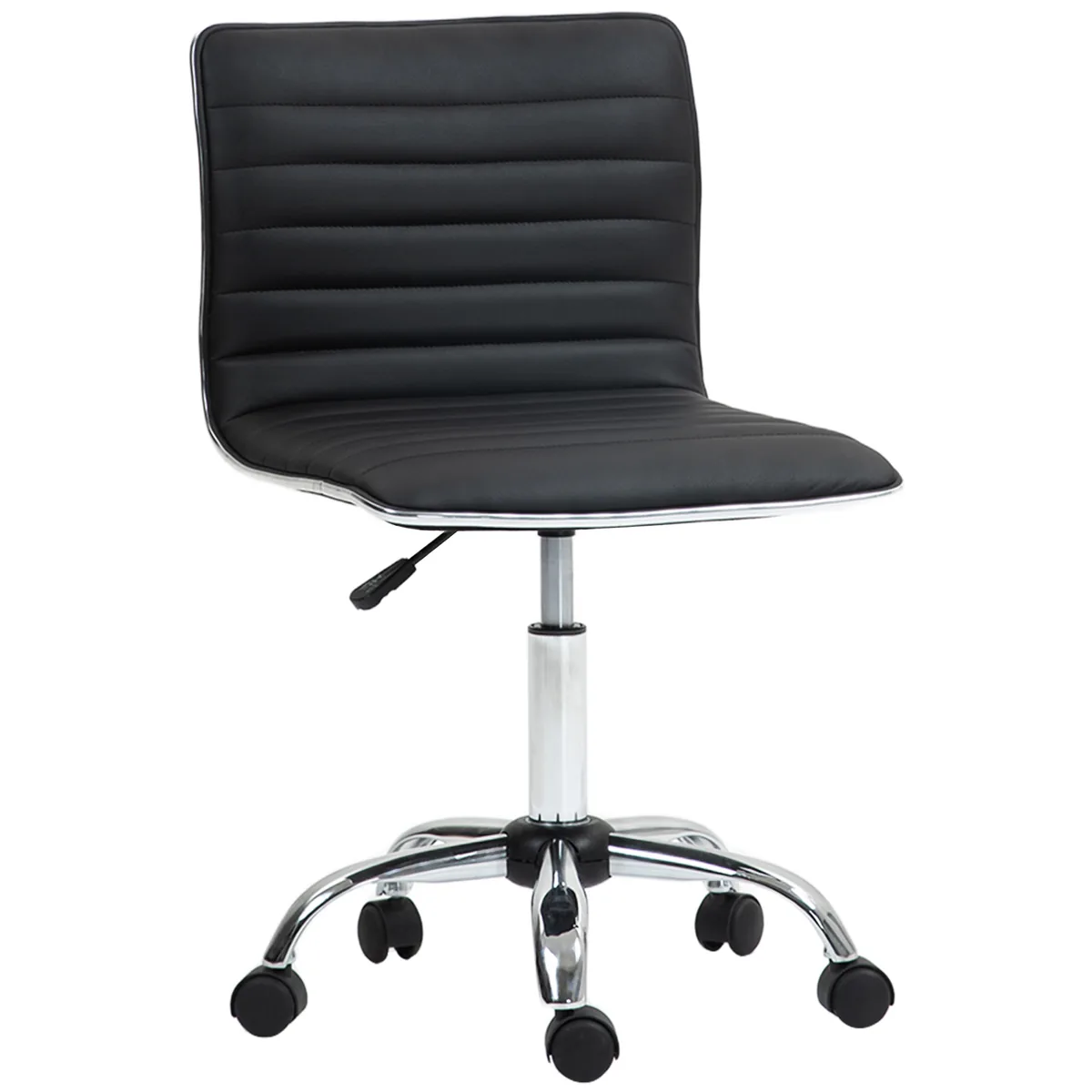Scaun de Birou HOMCOM Piele Ecologica Inaltime Reglabila 48x52x90cm Negru