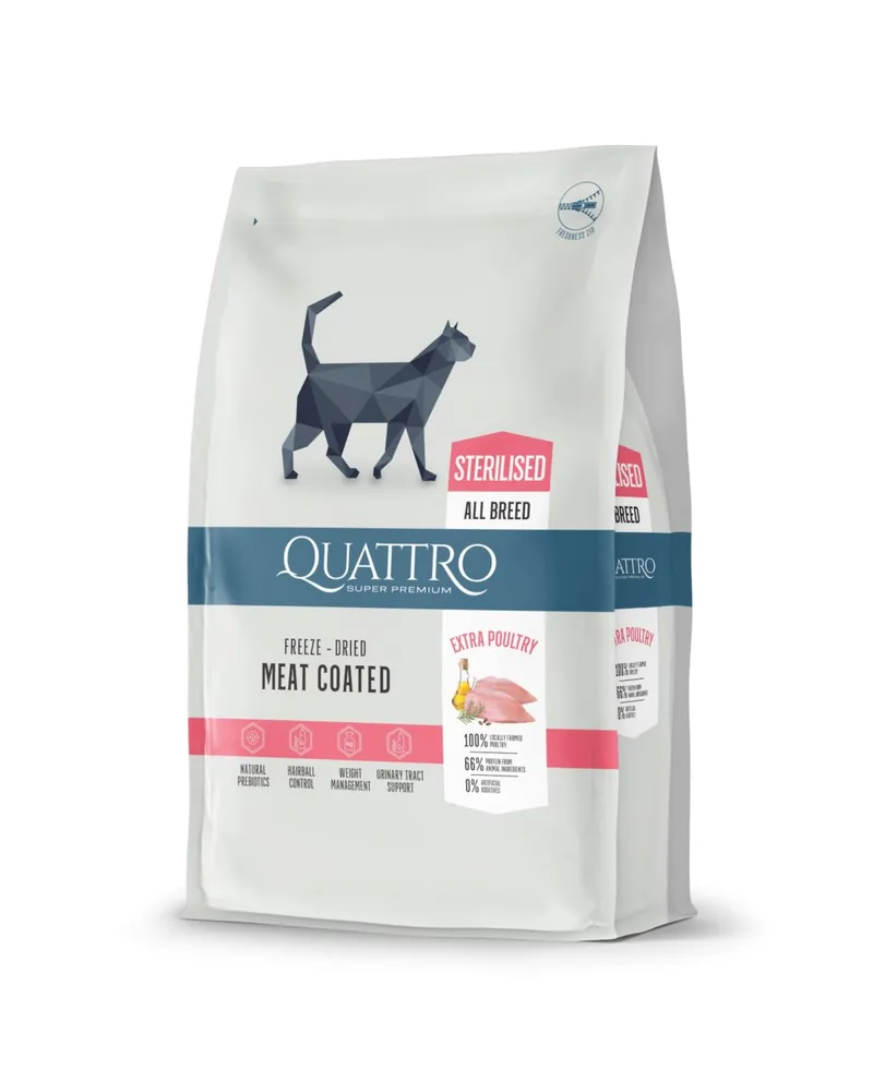 Hrana Uscata Pentru Pisici Quattro Cat Adult Sterilized 7kg