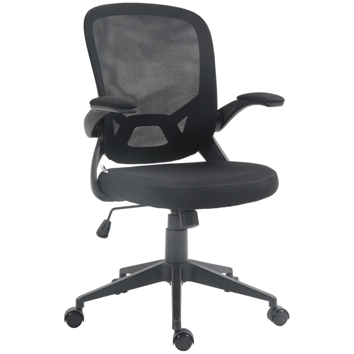Scaun de Birou HOMCOM Ergonomic cu Balansoar Țesătură Respirabilă Negru