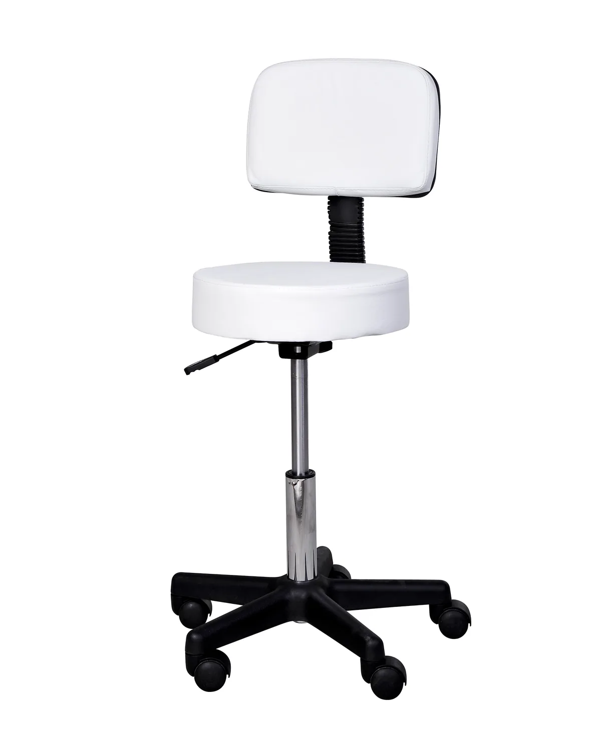 Taburet de Bar HOMCOM Spatar Inalt Piele Ecologica Inaltime Reglabila Alb 136kg