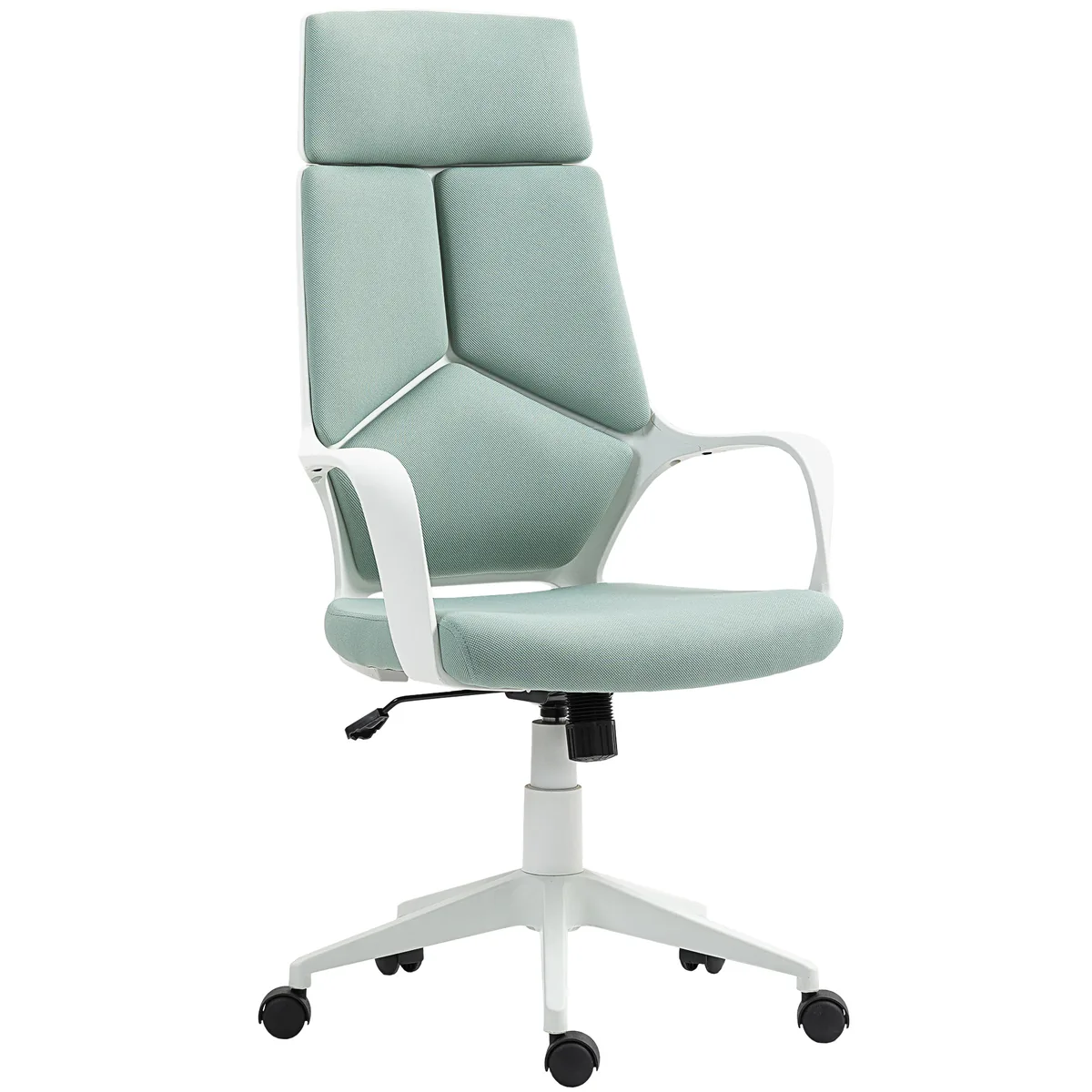 Scaun de Birou Gaming HOMCOM Textil Spătar Înalt Verde