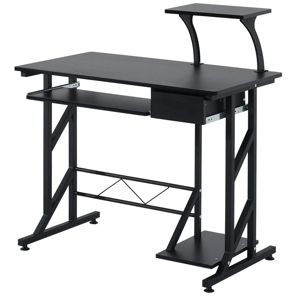 Birou Calculator HOMCOM cu Suport Glisant si Sertar 90x50x95cm Negru
