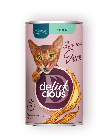 Conserva Bautura pentru Pisici Delickcious Ton 140g