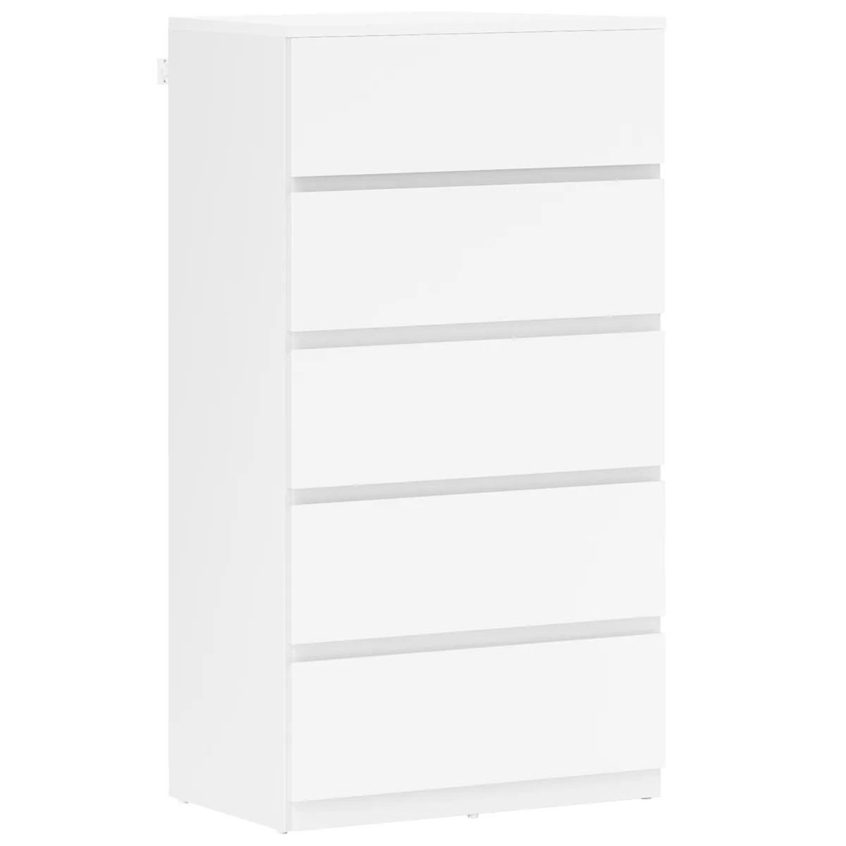Comodă HOMCOM 5 Sertare 55x34x100cm Alb