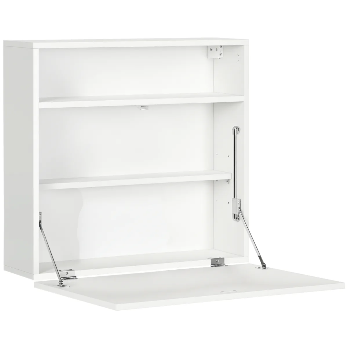 Birou de Perete HOMCOM 64x20x60cm Pliabil 3 Compartimente Alb