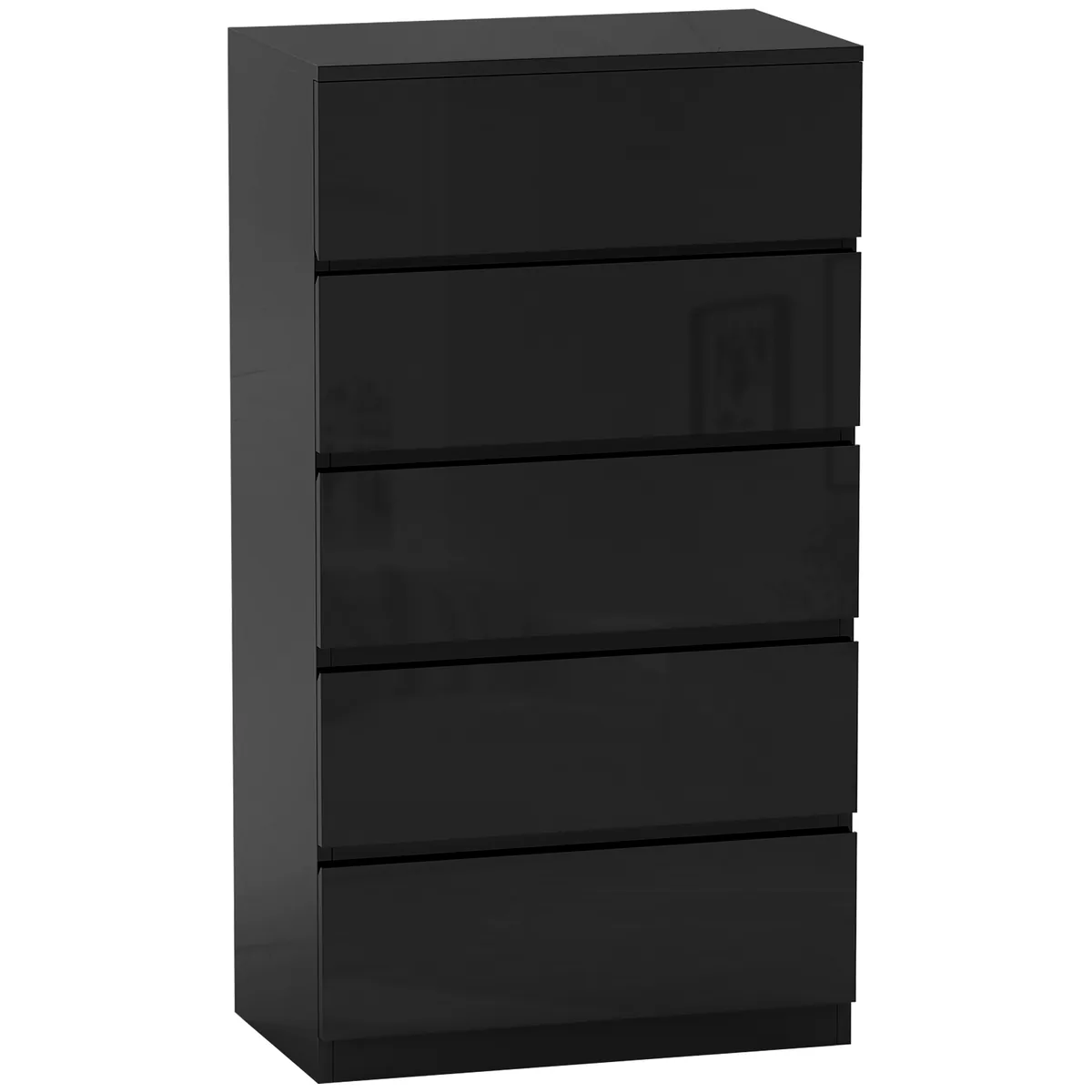 Comoda HOMCOM 5 Sertare 55x34x100cm Negru