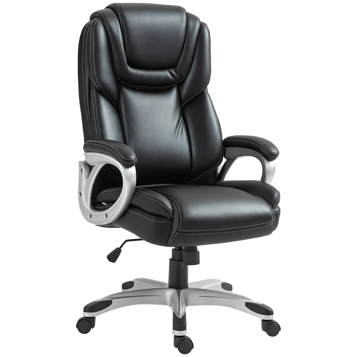 Fotoliu de Birou HOMCOM Balans 66x75.5x115.5-124.5 cm Negru