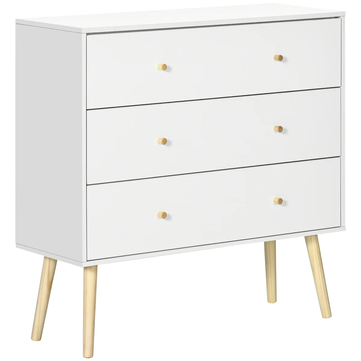 Comoda HOMCOM 3 Sertare 80x30x80cm Alb