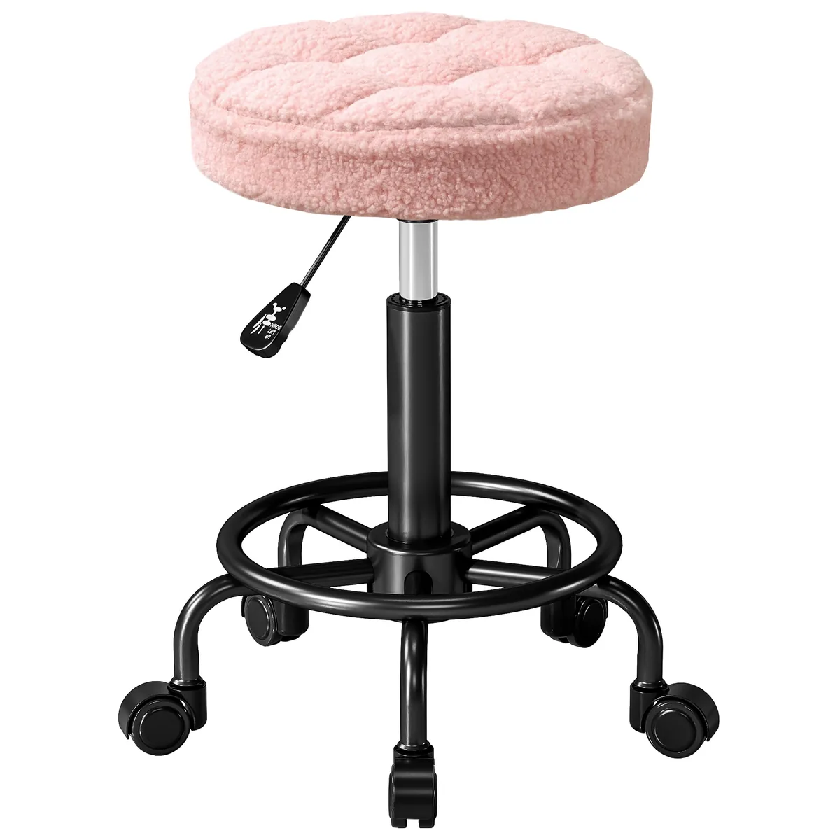 Taburet Rotativ Reglabil HOMCOM 50cm 55-66cm Roz