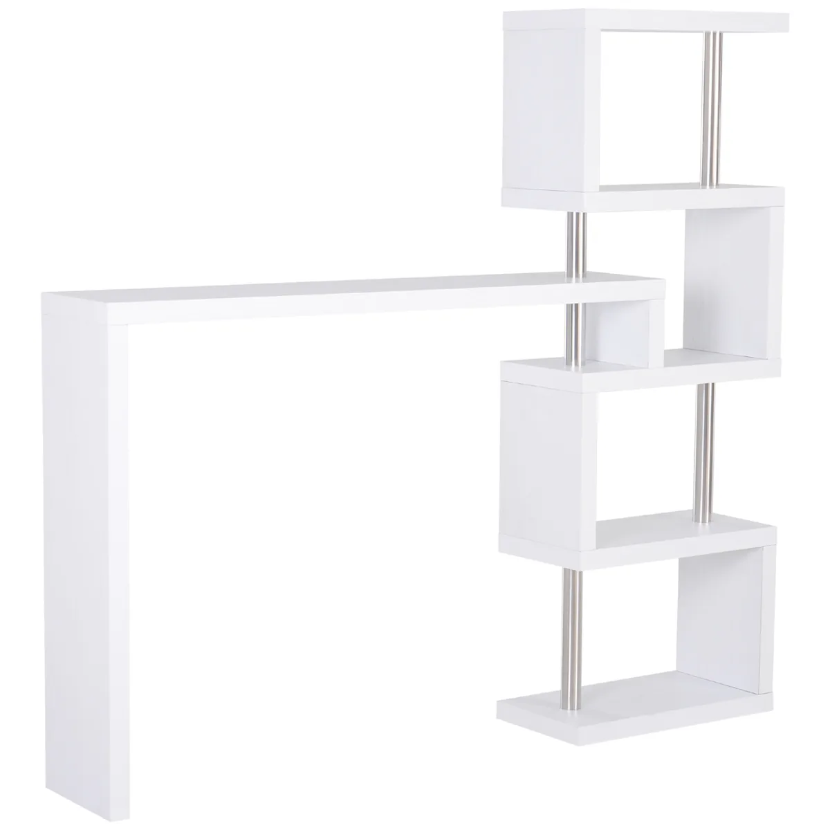 Birou HOMCOM Modern Alb Lemn 175x30x164.5 cm