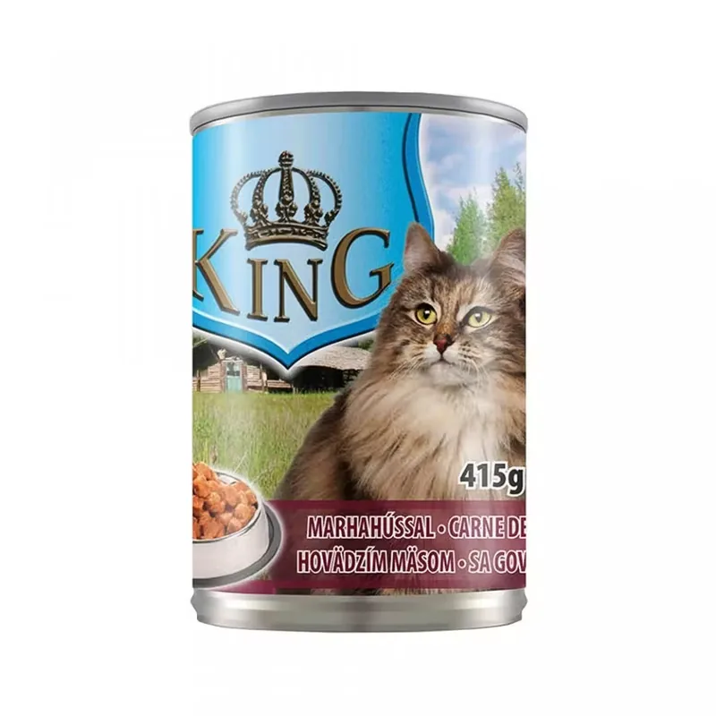 Hrana umeda pentru pisici Pikopet Food King Cat Carne de Vita 415g