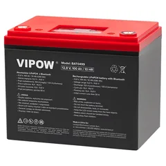 Acumulator LiFePO4 Vipow 12V 100Ah Bluetooth LCD - imagine 2