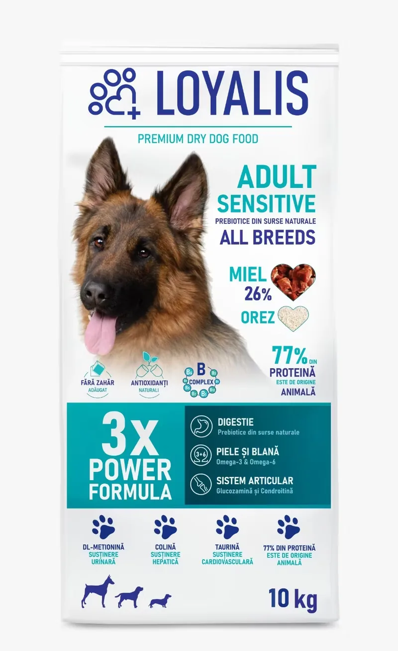 Hrana Uscata pentru Caini Loyalis Adult Sensitive Miel 10kg