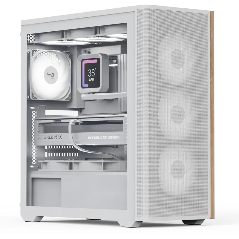 Aerocool D501A Midi Tower ATX Tempered Glass Alb
