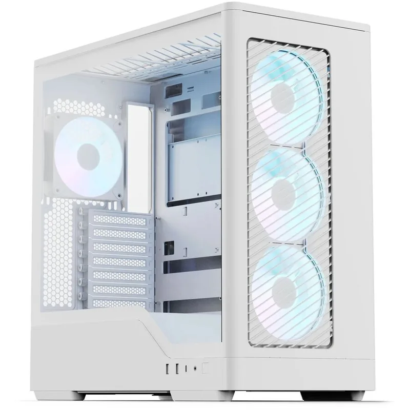 Aerocool D520A Tempered Glass RGB Alb