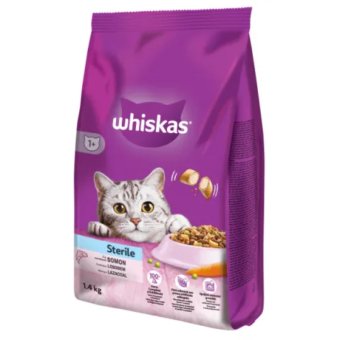 Hrana Uscata Pentru Pisici Whiskas Sterile Somon Adulte 1.4kg