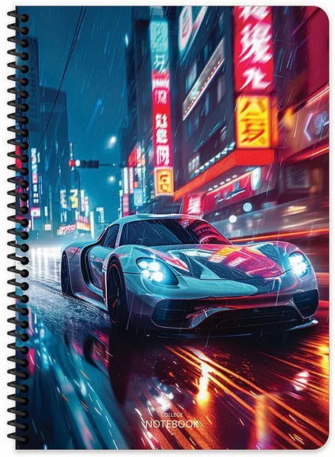 Agenda Keskin Color Cars A4 80 Coli cu Spirală Rânduri Largi Sortiment
