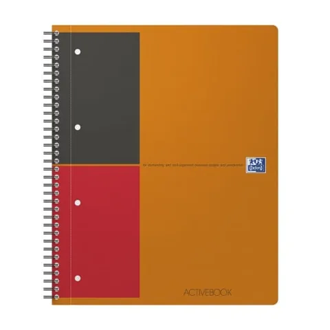 Agenda Oxford Active Book A4+ 80 File Spira Dictando Portocaliu
