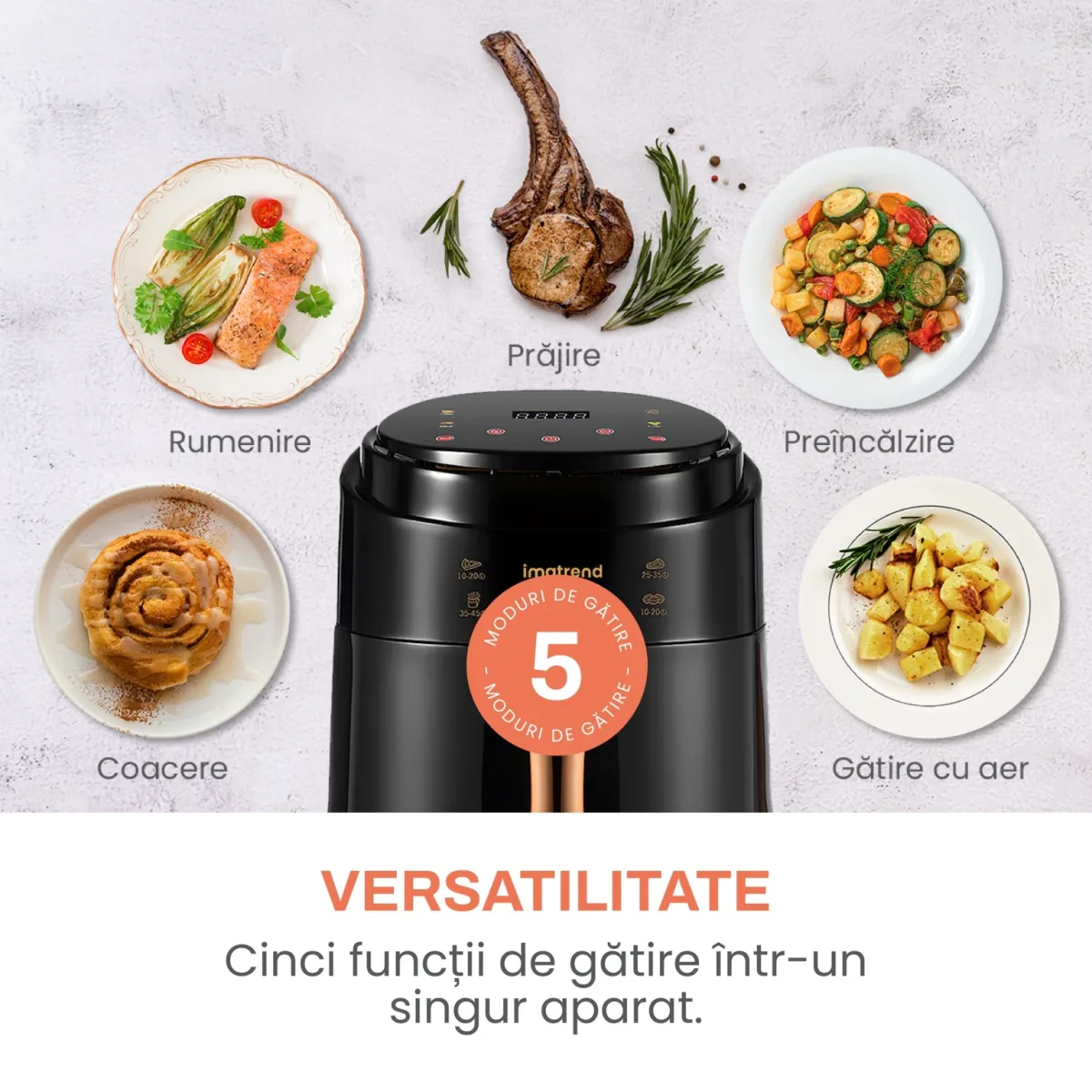 IMA Trend XL 8L 1400W Negru - imagine 2