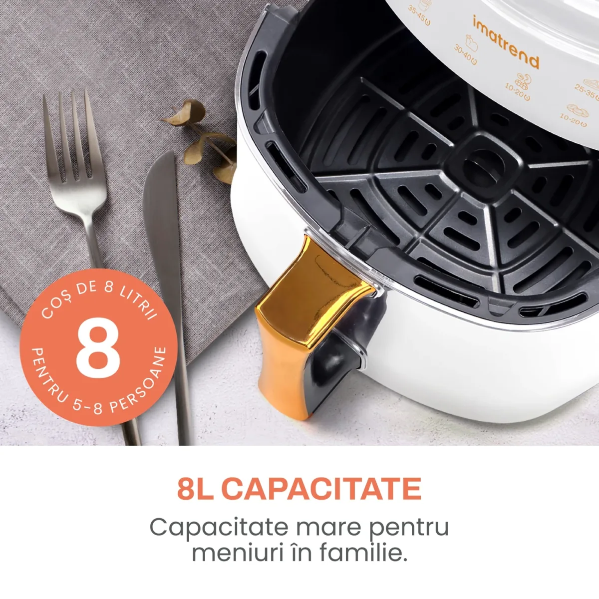 IMA Trend XL Air Fryer 8L Alb - imagine 4