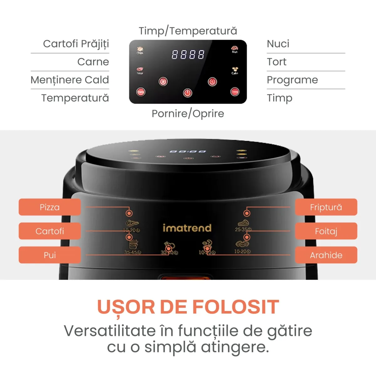 IMA Trend XL 8L 1400W Negru - imagine 3