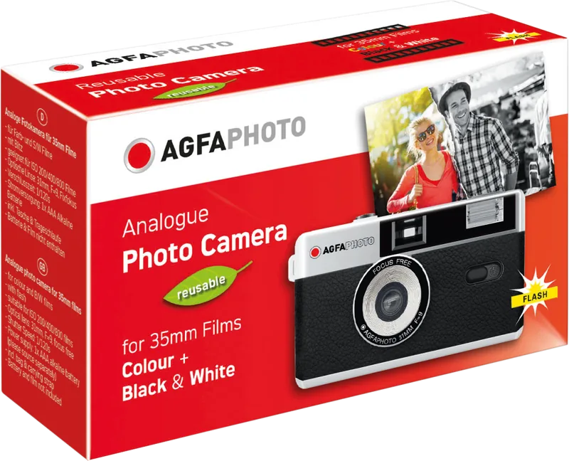 Aparat Foto Analog Agfaphoto Reusable 35mm Negru - imagine 2
