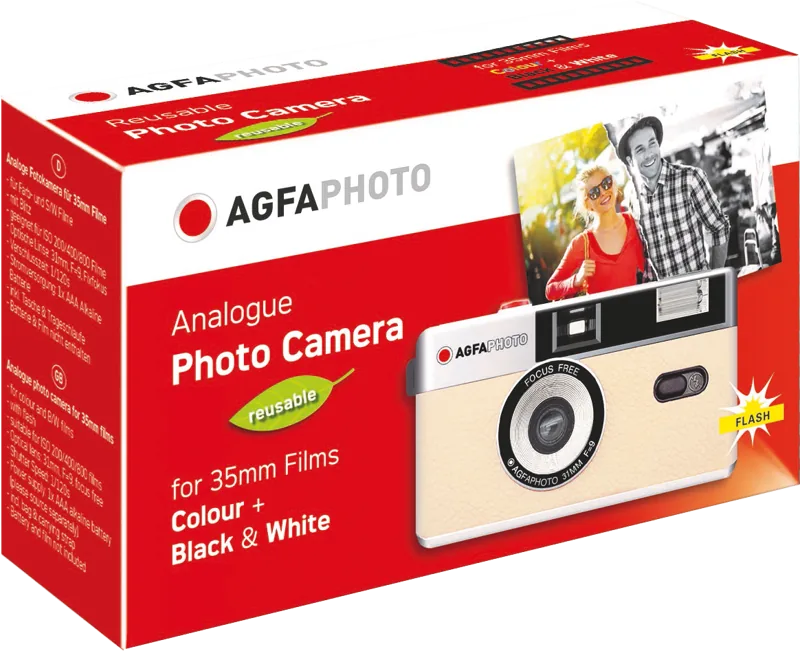 Aparat Foto Analog Agfaphoto Reusable Camera 35mm Beige - imagine 2