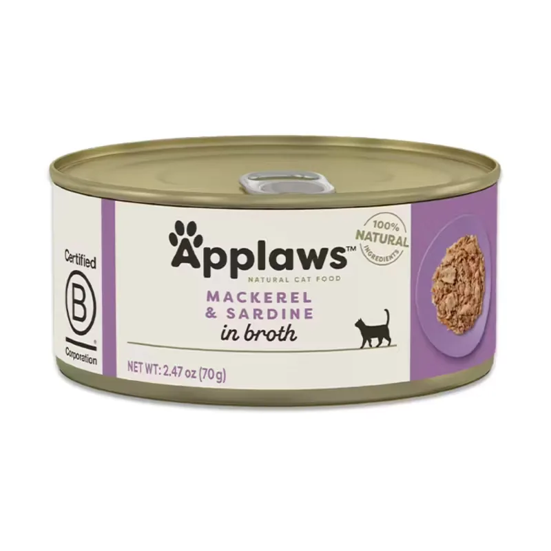 Conserva Applaws Macrou cu Sardină 70g Pentru Pisici Adulte