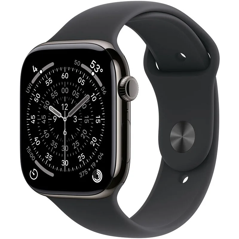 Apple Watch S11 Cellular 42mm Slate Titanium Case Black Sport Band M/L