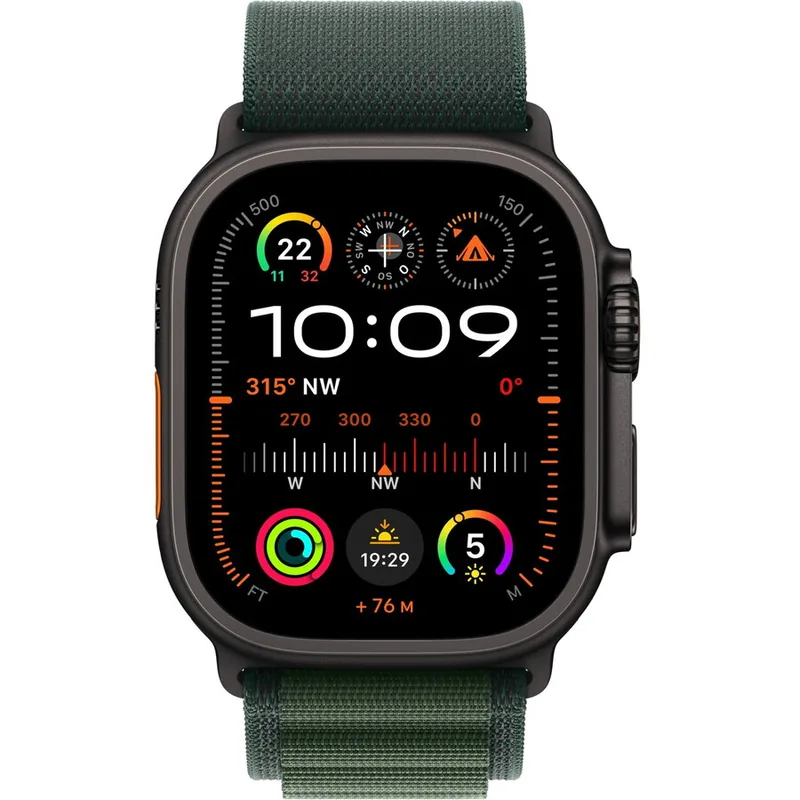 Apple Watch Ultra 2 Alpine Loop Dark Green Titanium Case 49mm Cellular Black