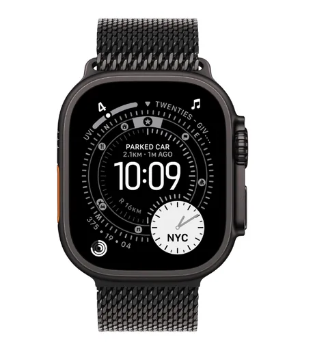 Apple Watch Ultra 3 49mm Black Titanium Milanese Loop Medium