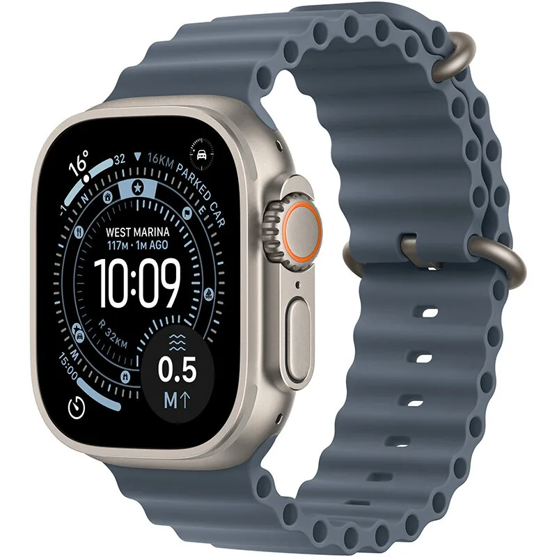 Apple Watch Ultra 3 49mm Natural Titanium Anchor Blue Ocean Band