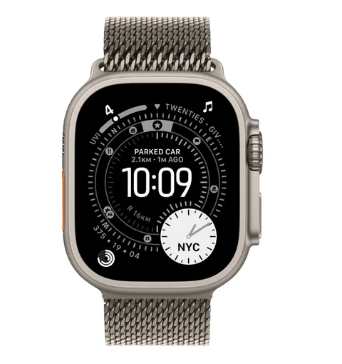 Apple Watch Ultra 3 49mm Titanium Natural Milanese Loop Medium