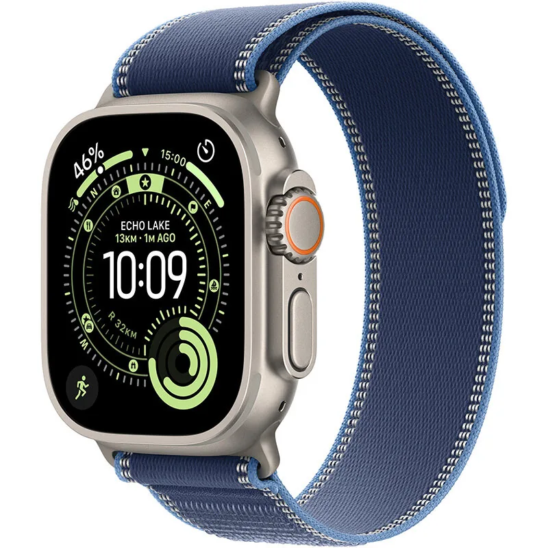 Apple Watch Ultra 3 Cellular 49mm Natural Titanium Blue/Bright Blue Trail Loop S/M