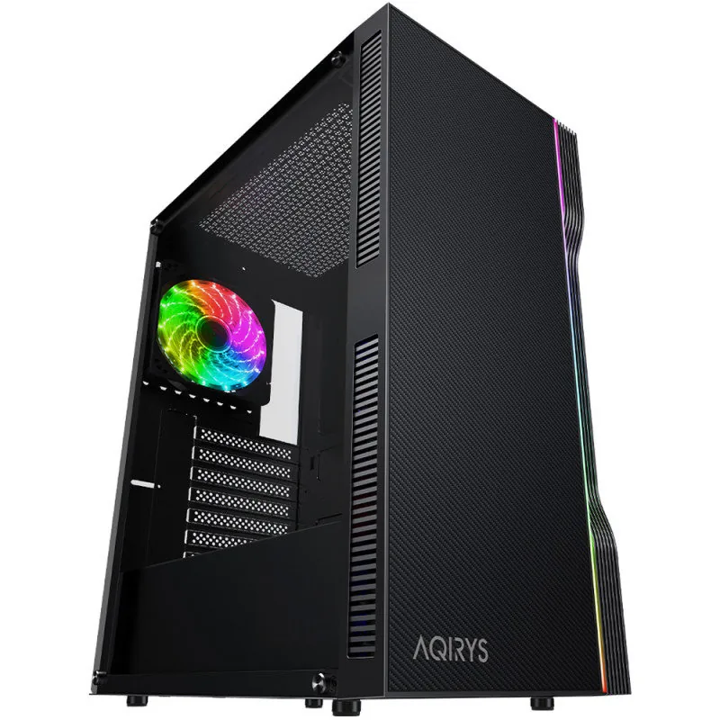 AQIRYS ELECTRA Middle Tower Sticla Temperata ARGB Negru