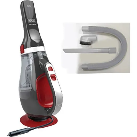 Aspirator de Mana BlackDecker Fara Sac 0.61l Cablu 5m 11W Gri Rosu