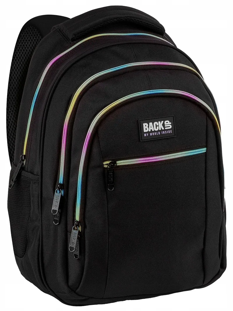 BackUp 8 O 3 Compartimente Fermoare Colorate Negru