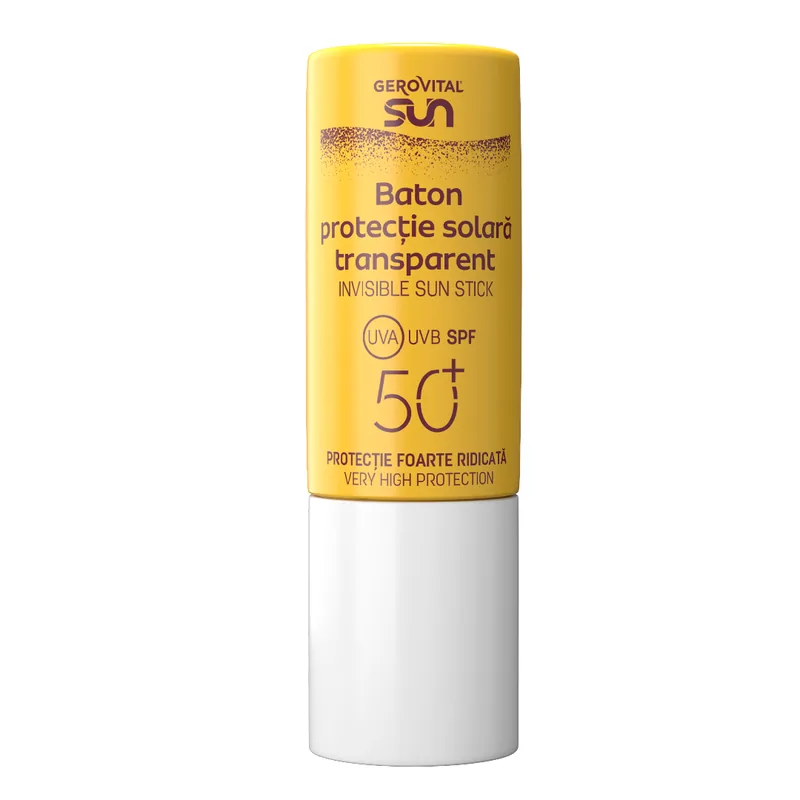 Baton de Protectie Solara Farmec Gerovital Sun SPF50+ Transparent 12ml