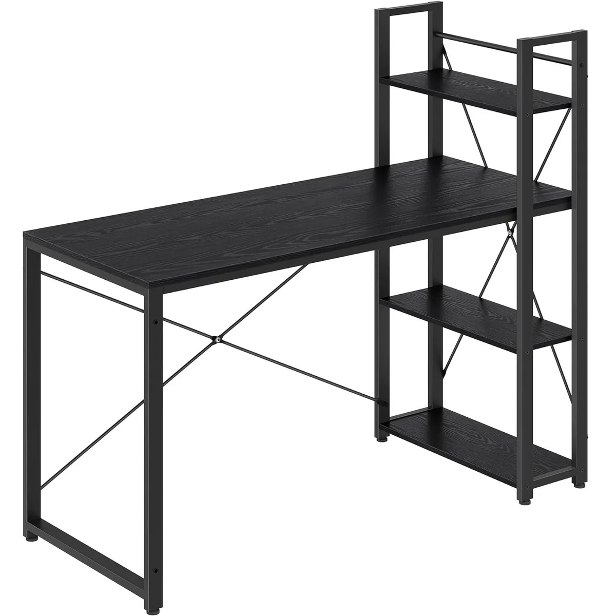 Birou Brius cu Raft Lateral Otel Industrial 60x132x119cm Negru