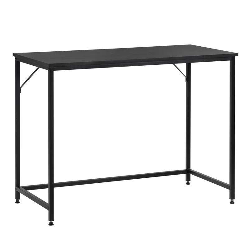 Birou Brius MDF Cadru Metalic Picioare Reglabile 100x50x76cm Negru