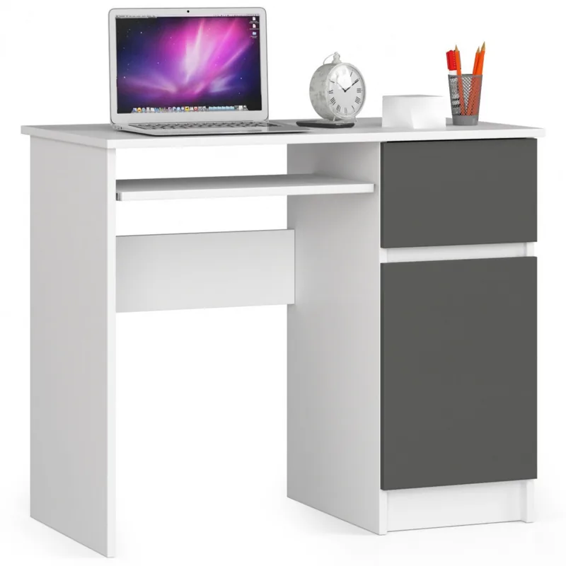 Birou Computer Brius Piksel 90x50x77cm Alb Gri