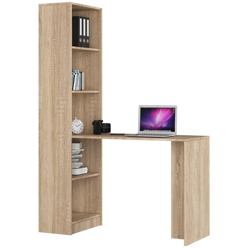 Birou cu Rafturi Brius SMART 125x50x180cm Stejar Sonoma