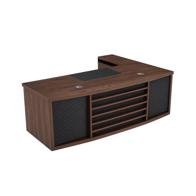 Birou Directorial Millenium cu Dulap Lateral Mobil 2400x1000x750mm